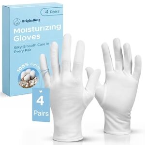 Cotton Gloves for Dry Hands Sleeping – 4 Pairs